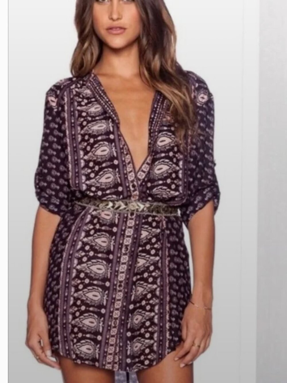 ✨ Spell & The Gypsy Collective Gypsiana Shirt Dress – Pepper ✨ Small